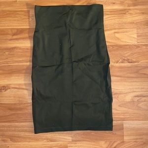 High waisted olive green skirt